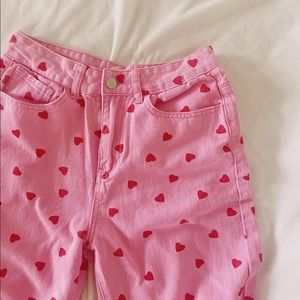 Shein pink and red high waisted ♡ pants